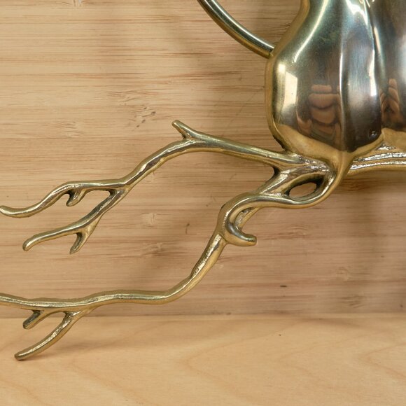 Vintage Brass Cat Family on Branch Wall Hanging / Cats Under Moon Wall Plaque - Picture 4 of 8